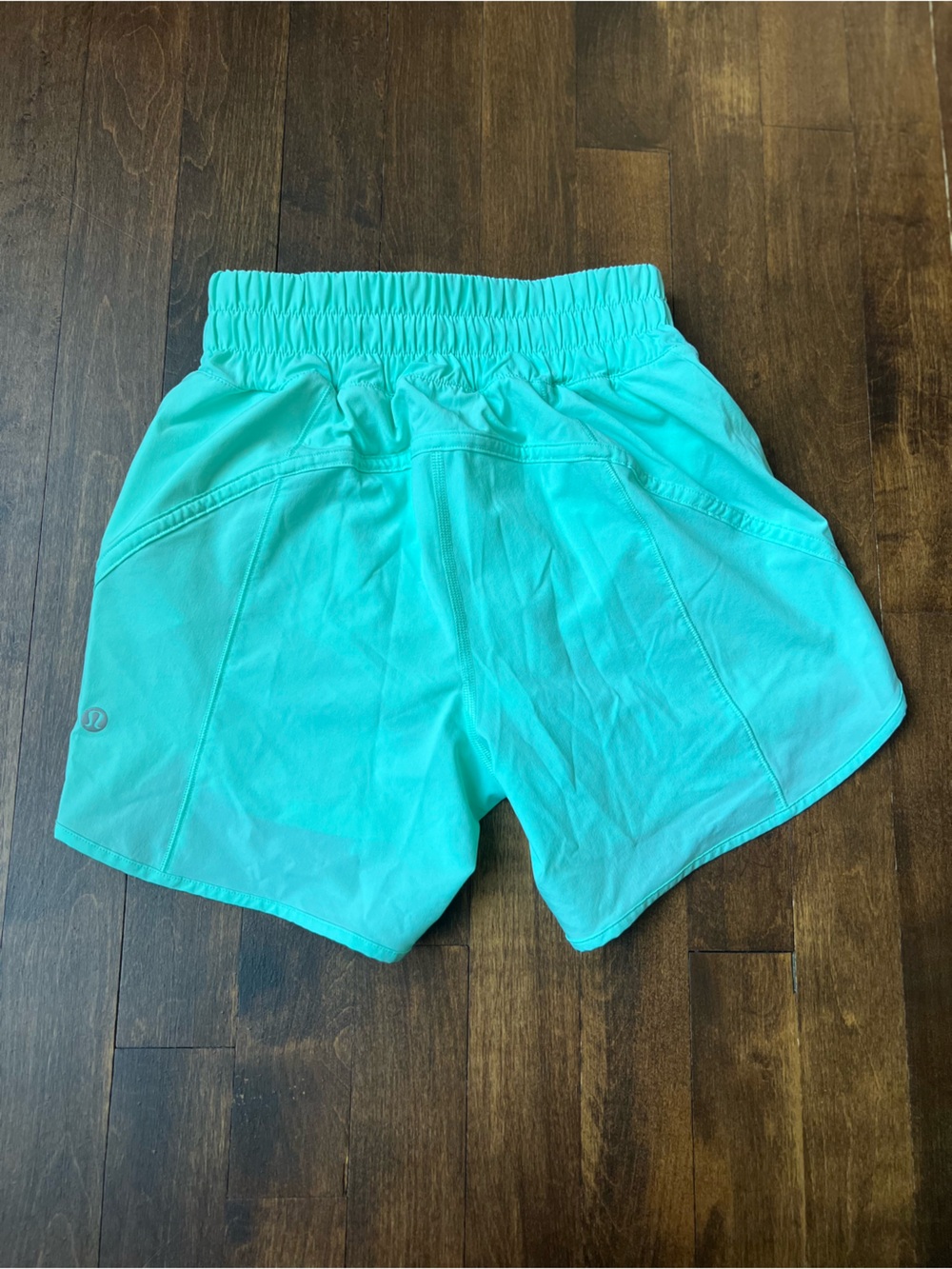 lululemon athletica Track That mid-rise lined Teal Athletic Shorts